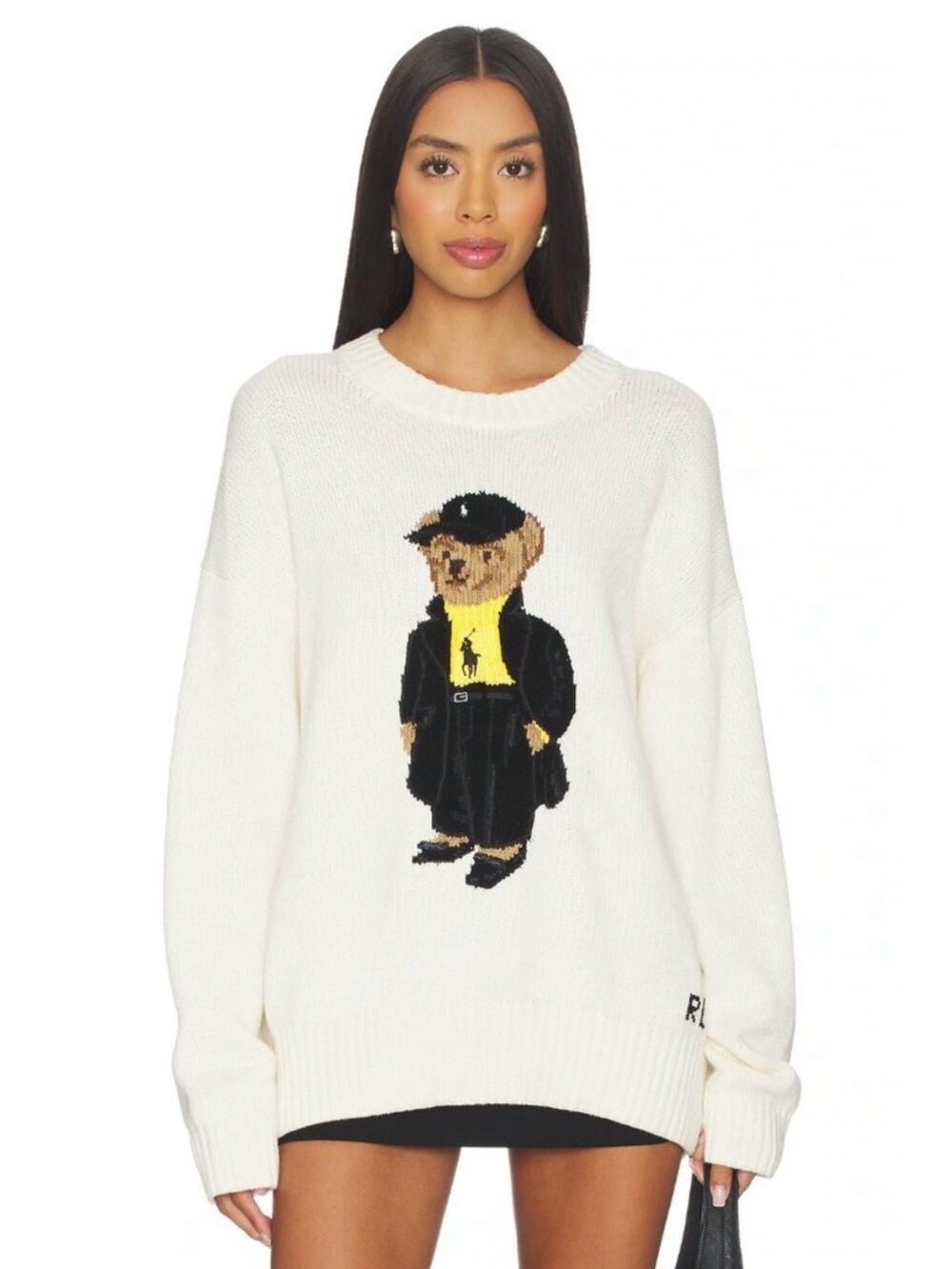 Polo by Ralph Lauren Cream Crewneck Sweater with Bear Graphic - Picture 1 of 5